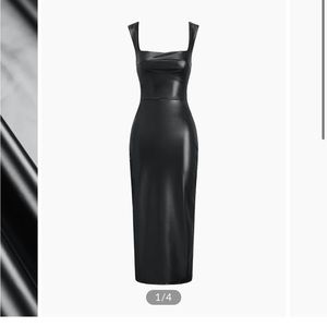 Faux Leather Bodycon Midi Dress (New With Tags!!)